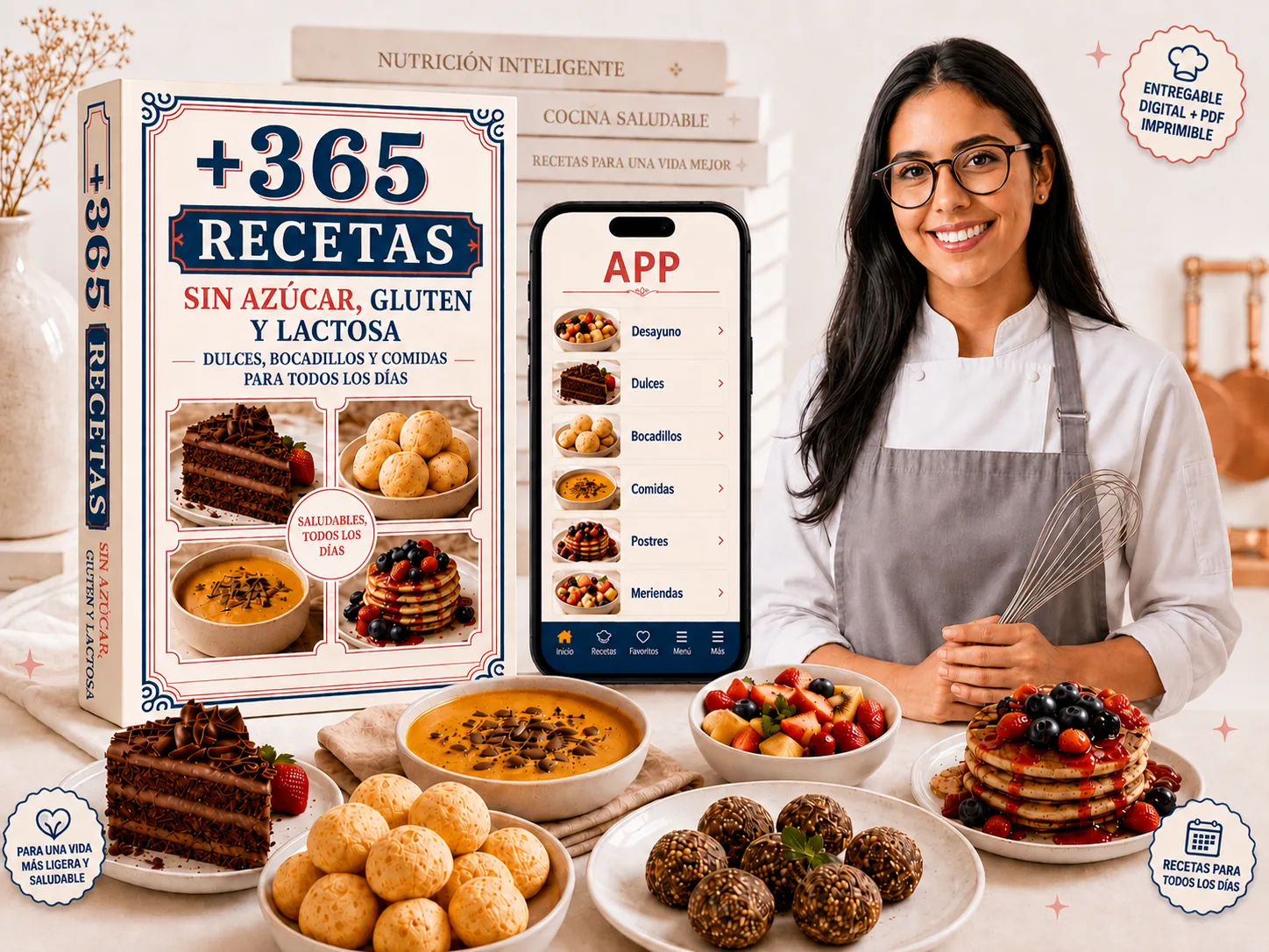 365 Recetas Sin Azúcar, Sin Gluten y Sin Lactosa